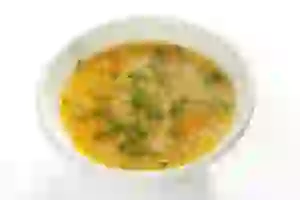 Russian cabbage soup isolated on white background